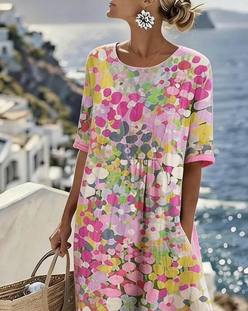 Elena | Light Floral Midi Dress