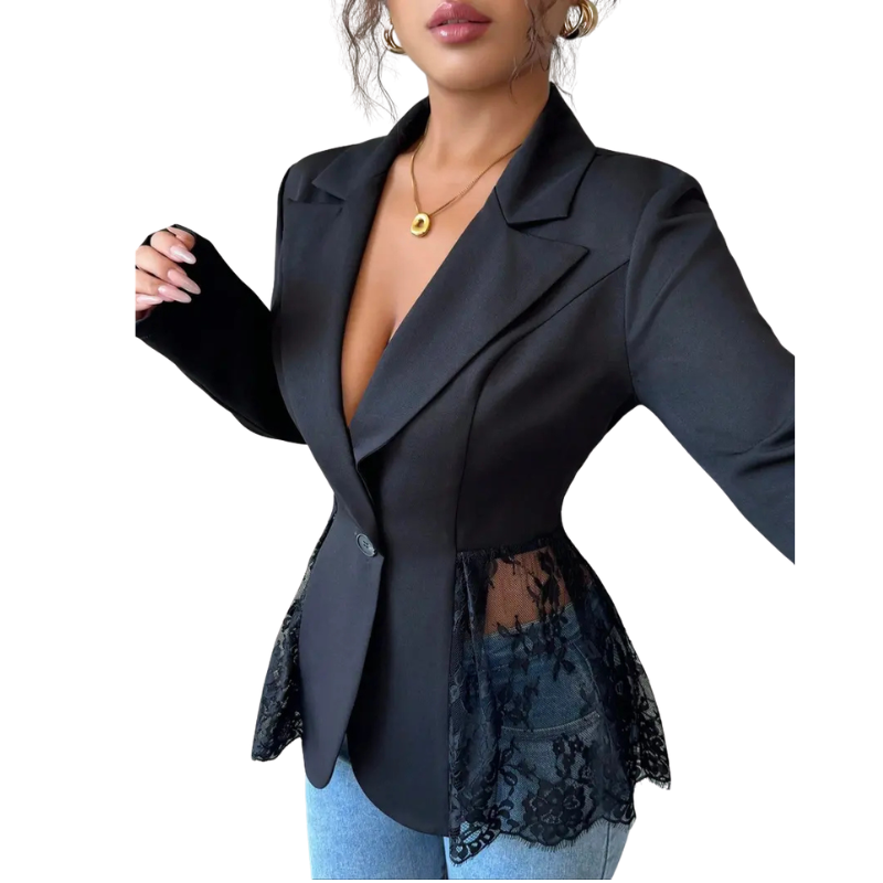 Alexa™ | Elegant Lace Tailored Modern Blazer