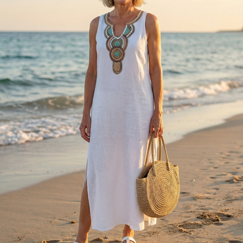 Adriana | Airy Embroidered Midi Dress