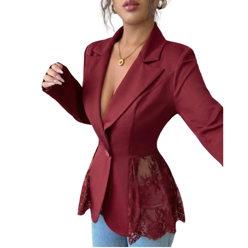 Alexa™ | Elegant Lace Tailored Modern Blazer