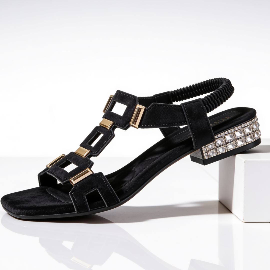 Odette | Crystal Heel Sandals