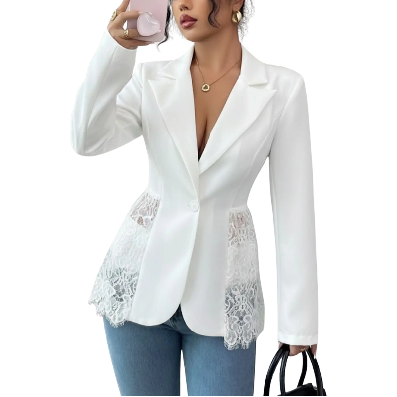 Alexa™ | Elegant Lace Tailored Modern Blazer