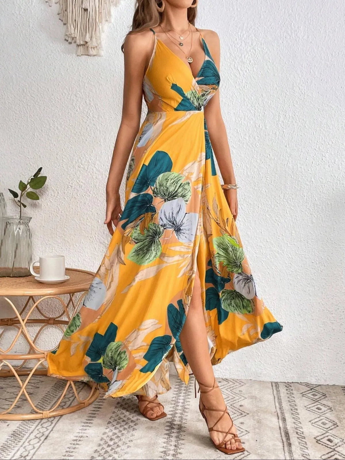 Paloma Tropical Wrap Maxi Dress