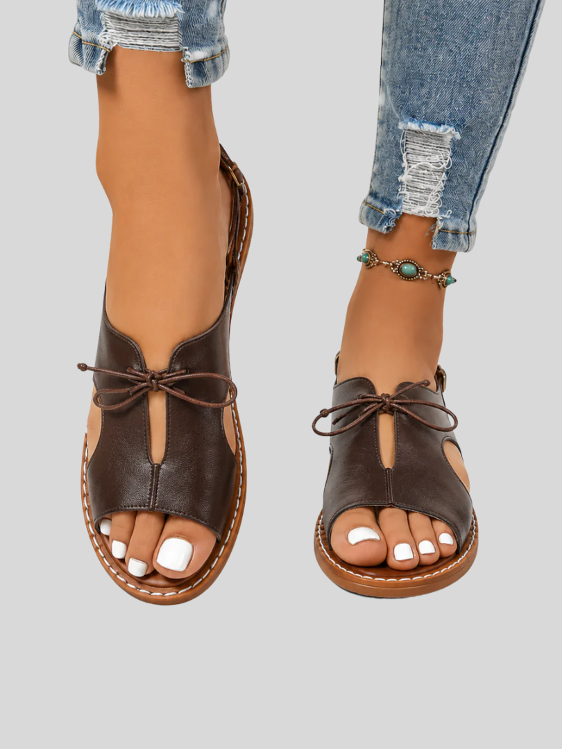 Audrey™ | Elegant Leather Lace Up Sandals