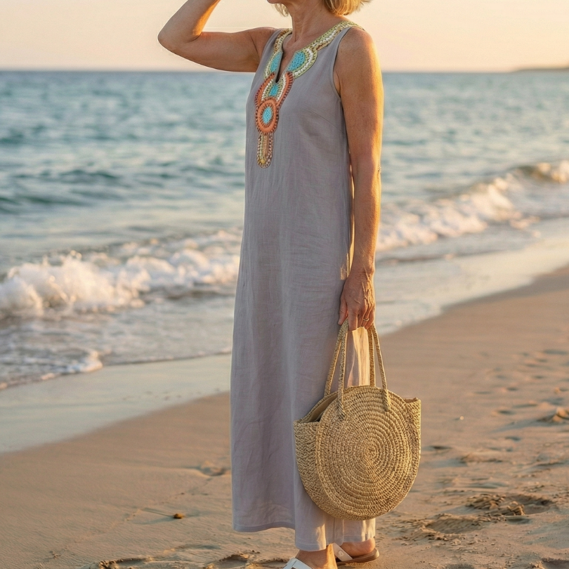 Adriana | Airy Embroidered Midi Dress