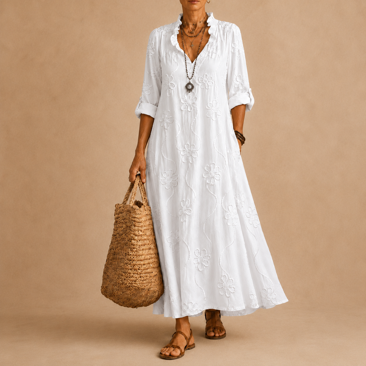 Sienna™ | Flower-print summer dress that conceals the tummy