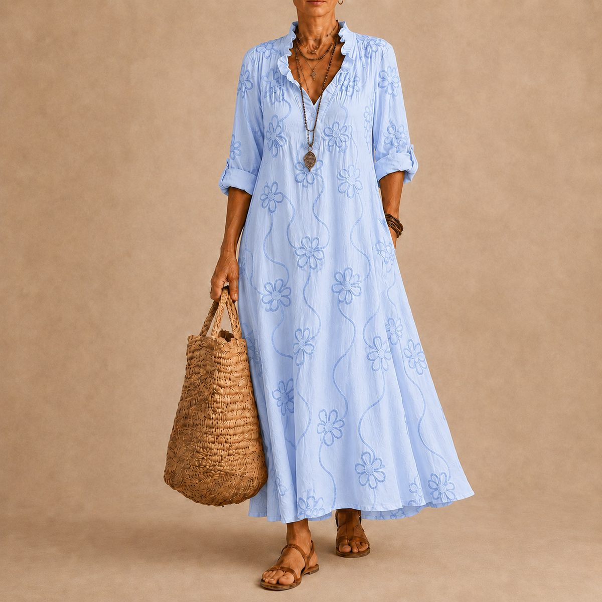Sienna™ | Flower-print summer dress that conceals the tummy