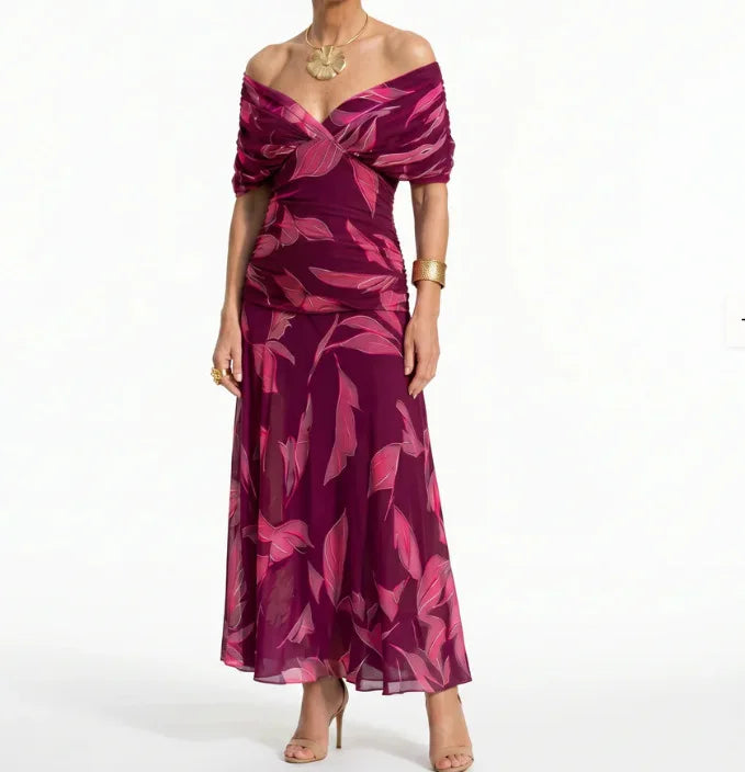 Mesh Print Spaghetti Strap Midi Dress