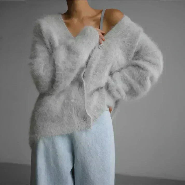 Adele™ | Fuzzy Mohair Cardigan