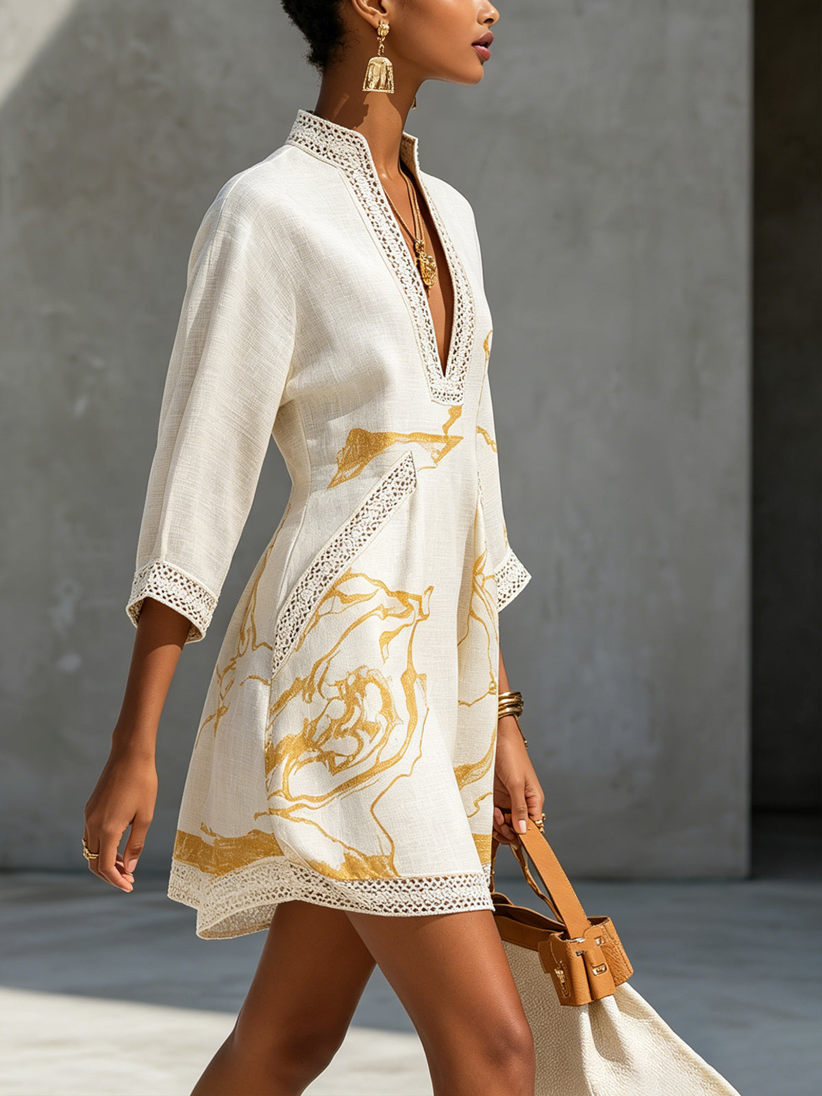 Alienor | Ivory Crochet Lace Mini Dress