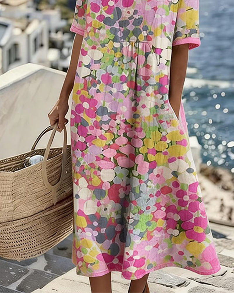 Elena | Light Floral Midi Dress