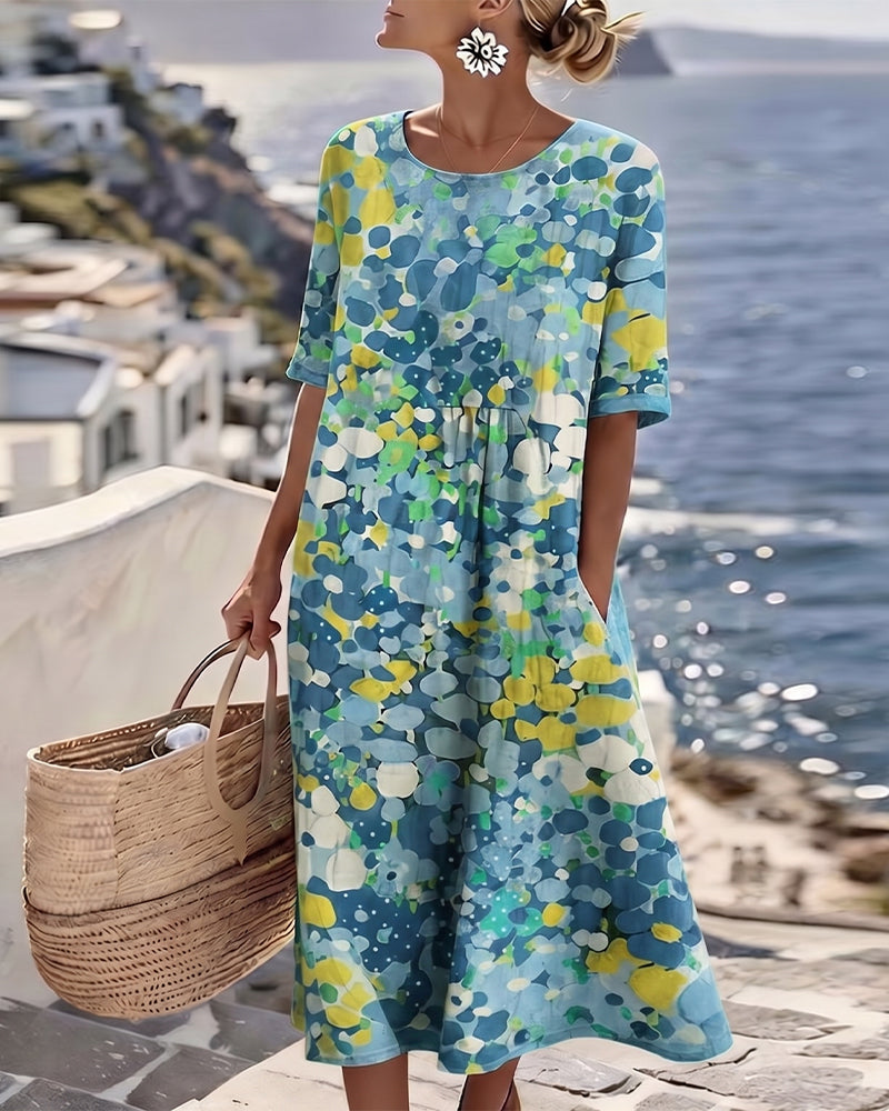 Elena | Light Floral Midi Dress