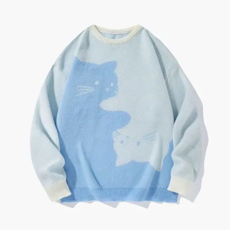 Cozy Cat Graphic Knit Sweater