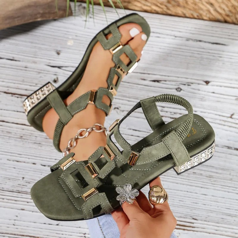 Odette | Crystal Heel Sandals