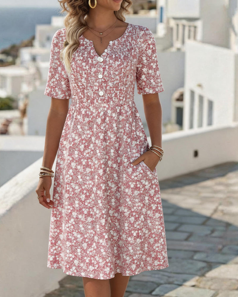 Carmen | Light Floral Midi Dress