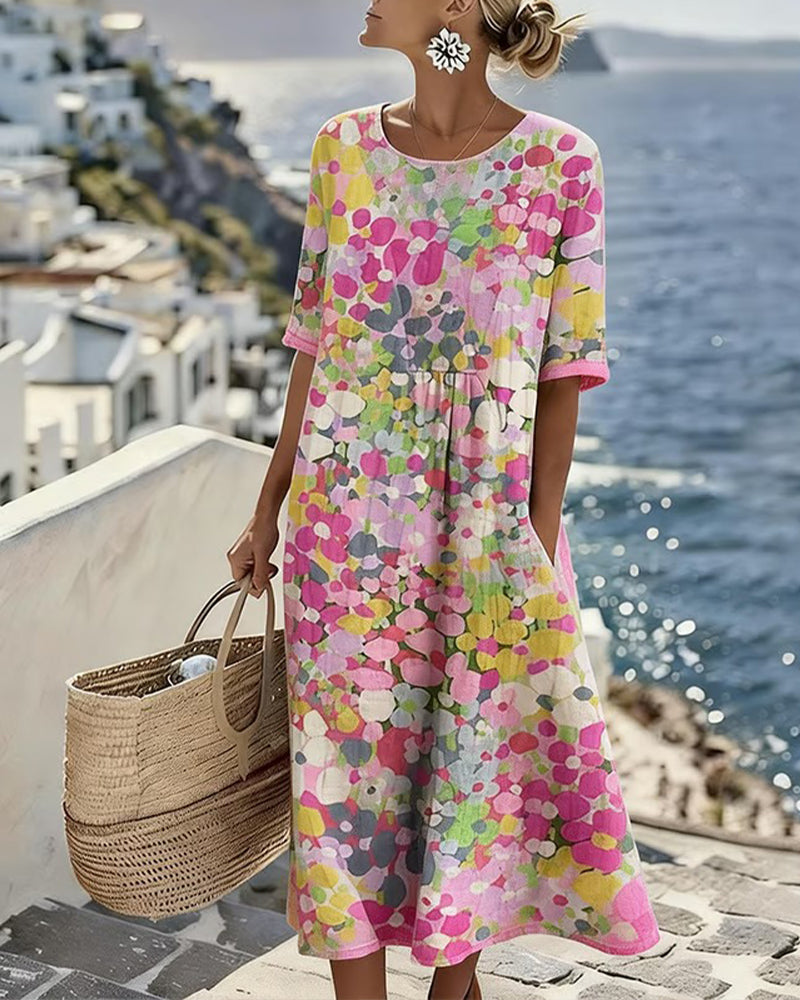 Elena | Light Floral Midi Dress