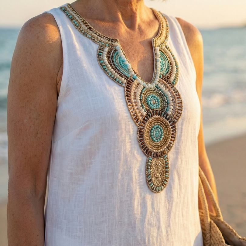 Adriana | Airy Embroidered Midi Dress