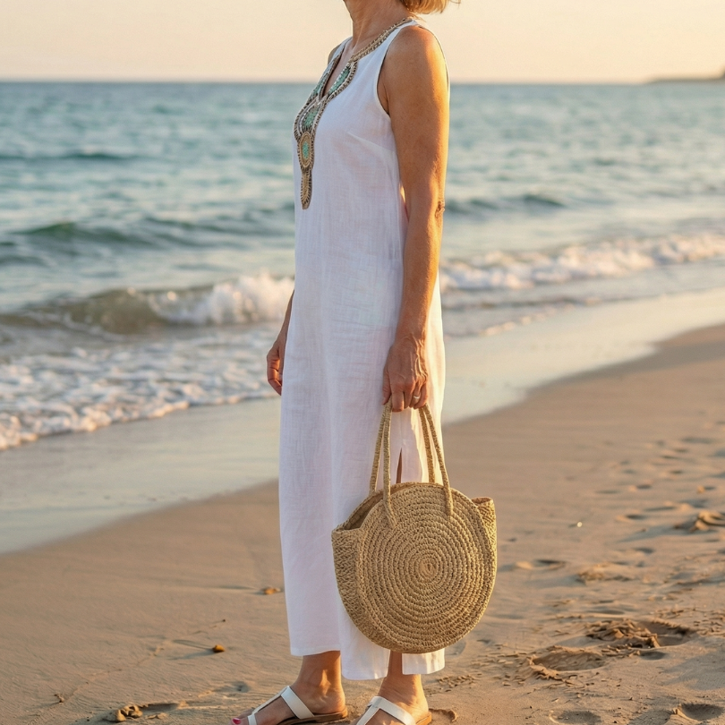 Adriana | Airy Embroidered Midi Dress