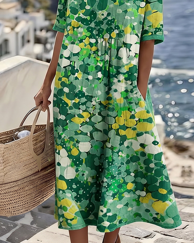 Elena | Light Floral Midi Dress