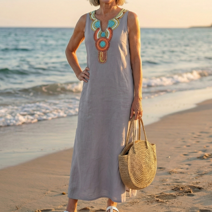 Adriana | Airy Embroidered Midi Dress