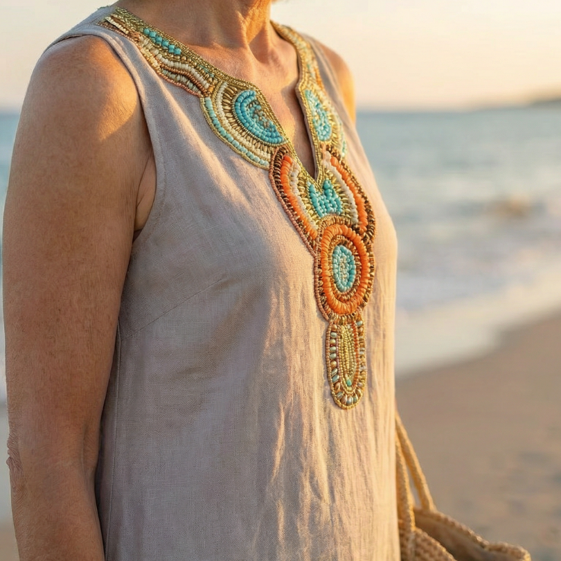 Adriana | Airy Embroidered Midi Dress
