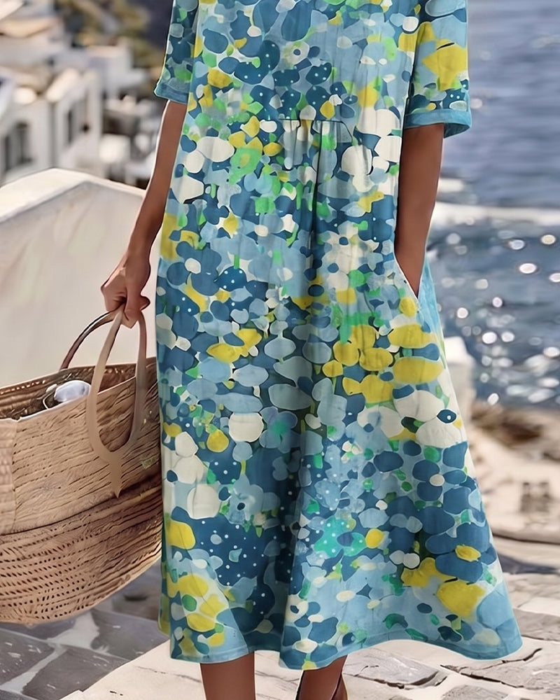 Elena | Light Floral Midi Dress