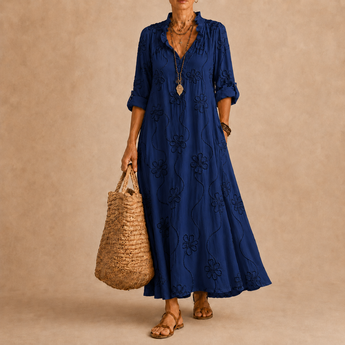 Sienna™ | Flower-print summer dress that conceals the tummy