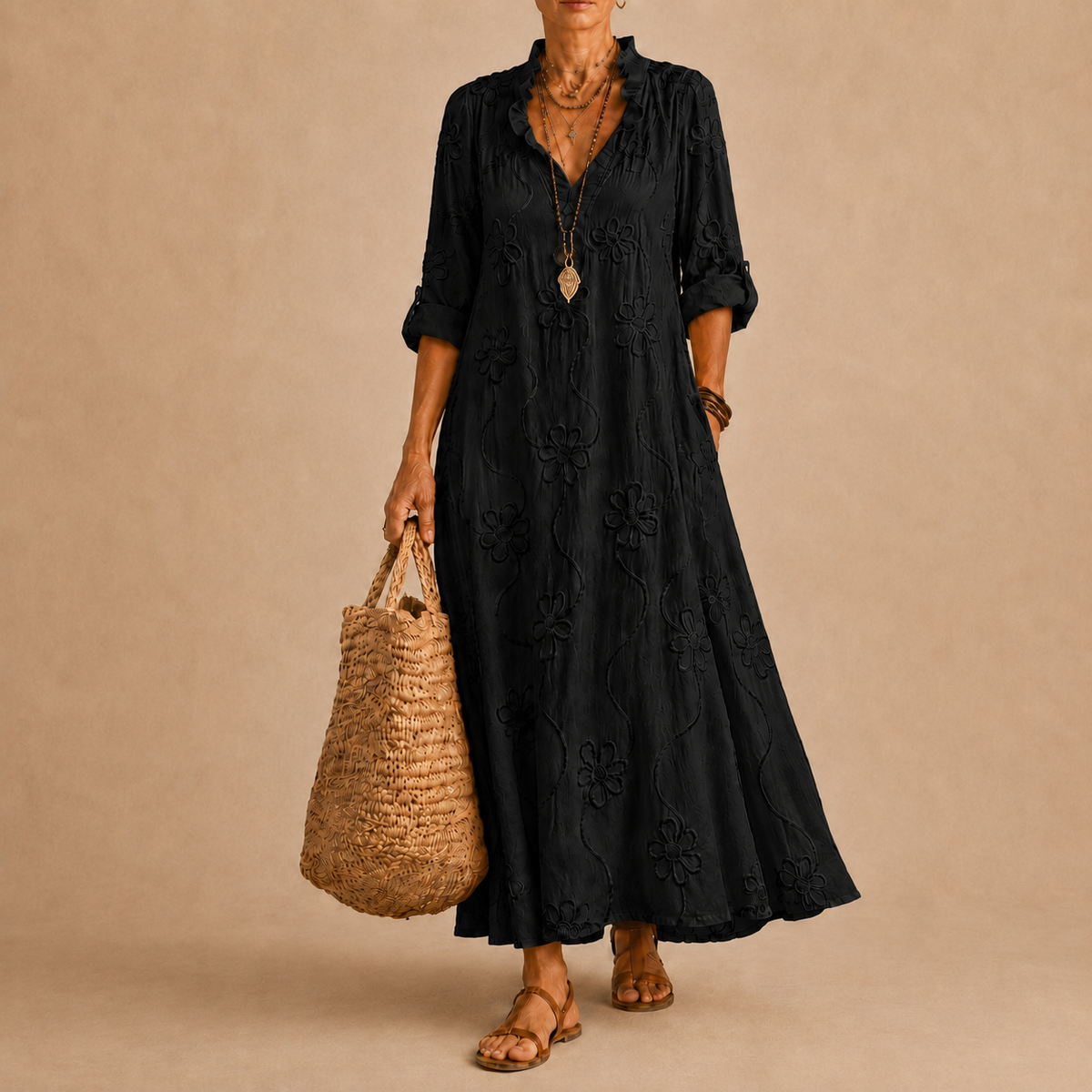 Sienna™ | Flower-print summer dress that conceals the tummy