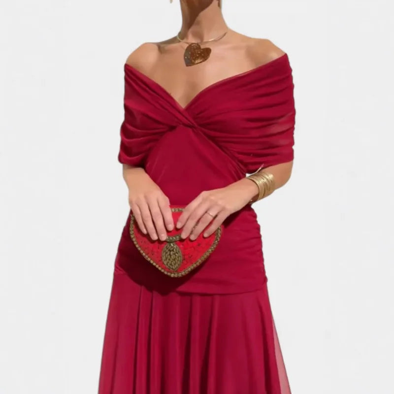 Mesh Print Spaghetti Strap Midi Dress