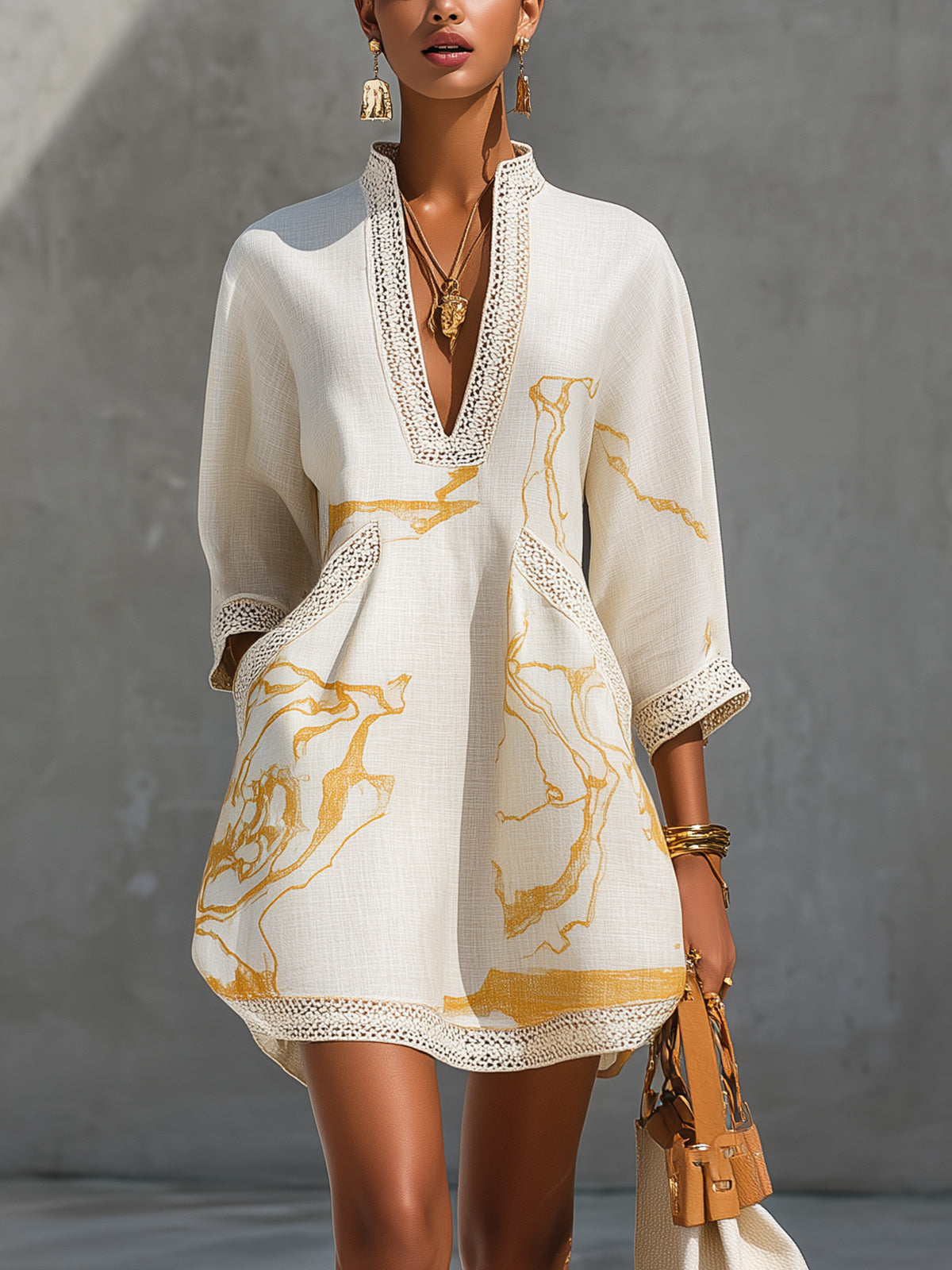 Alienor | Ivory Crochet Lace Mini Dress