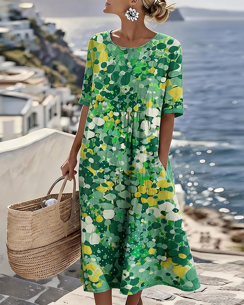 Elena | Light Floral Midi Dress