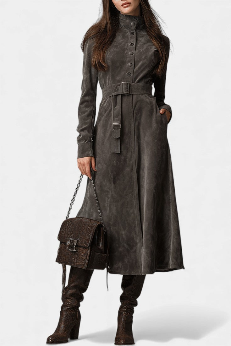 Ambria Slim-Fit Long Western Chic Coat